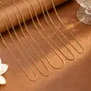 Corrente clavícula universal de aço titânio 45cm, corrente ajustável, colar de aço inoxidável, joias DIY de silicone, acessórios de pingente de contas