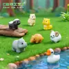 Una colección de adorables figuritas de animales en miniatura para crear paisajes en miniatura, perfectas para decoraciones de casa de muñecas DIY, adornos para coche y expositores de escritorio