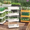 Cesta de plantación de verduras para el hogar multicapa cocina balcón plantación de verduras carrito pequeño estante de almacenamiento estante de almacenamiento para huecos maceta pintura de colores