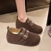 Sapatos Birkenstock Originais de Couro Vintage com Sola Grossa e Salto Escondido para Mulheres Mocassins de Calçar Fácil com Fivela Dupla Novo Estilo Outono Sapatos Individuais
