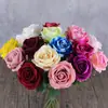 En stock rosa simulación rama única terciopelo rosa europeo boda ramo de mano novia flor artificial decoración del hogar