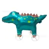 Balão de folha de alumínio com rodas para puxar, em formato de animal, brilhante, para feiras noturnas, barracas de rua, brinquedos infantis, atacado, produtos quentes de venda transfronteiriça