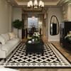 Alfombra de Sala de Estar Retro Estilo Americano, Tapete de Sofá de Alta Gama, Alfombra de Dormitorio Lavable de Noche Impermeable y Resistente a las Manchas, Alfombra de Mesa de Centro