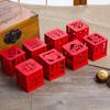 Caja de Dulces de Moda Simple Estilo Chino Roja de Madera Calada Caja de Dulces Decoración de Boda Caja de Dulces