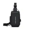 Bolsa de peito com cadeado de senha, anti-roubo, membrana de couro, à prova d'água, porta de carregamento USB, esportiva multifuncional, de ombro, transversal, para pilotagem de motocicleta