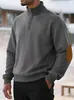 Nueva Sudadera de Punto Jacquard a Cuadros Pequeños con Cuello Alto para Hombre, Talla Europea, Otoño, Nueva, Cruzada, Sudadera Henley Casual