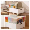 Caja de almacenamiento de libros con ruedas para debajo de los escritorios de estudiantes, organizador y caja de almacenamiento de libros de plástico, estantería móvil de gran capacidad