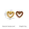 Pingente de Colar Exquisito em Formato de Coração com Acessórios Cravejados de Diamante, Acessórios de Joia em Aço Inoxidável Banhado a Ouro 18K, Coração Pequeno Estilo Chanel