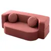 Sofá-Cama Compacto Estilo Vintage para Apartamentos Pequenos, Sofá Modular Dobrável de Uso Duplo Corduroy Preguiçoso para Sala de Estar e Quarto