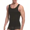 Nailon de Alta Elasticidad, Antiestático, Sin Costuras Transfronterizo, Ropa Moldeadora para Hombre, Camiseta sin Mangas Base de Fitness con Control de Abdomen