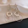 Pendientes Colgantes Redondos Huecos de Metal Estilo Europeo y Americano, Pendientes de Lujo Ligero de Gama Alta, Pendientes de Moda Exagerados al por Mayor