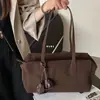 Diseño Exclusivo Gamuza Versátil Simple Bolso de Bowling 2025 Nuevo Gran Capacidad Boston Bolso de Hombro para Debajo del Brazo