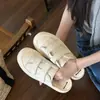 Zapatos Casuales Deportivos de Piel Genuina sin Cordones con Velcro, Punta Redonda, Suela Gruesa, Tenis Blancos, Medias Zapatillas Cerradas para Mujer, Verano