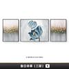 Pintura decorativa para sala de estar nórdica de luxo leve, simples e de alta qualidade, para parede de fundo de sofá, pintura tripla de flores inglesas