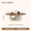 Mesa de centro oval em madeira maciça minimalista, design moderno e simples para sala de estar, apartamento pequeno, estilo antigo, luxo leve, mesa de centro combinada de alta qualidade