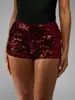 Pantalones cortos de lentejuelas transfronterizos europeos y americanos más vendidos estilo discoteca para mujer, de cintura alta, elásticos, ajustados al cuerpo, brillantes deslumbrantes para fiesta y salón de baile