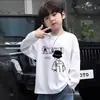 Camiseta Infantil de Desenho Animado Manga Longa Primavera e Outono, Top Estiloso de Algodão Puro com Estampa para Meninos, Roupa Fashion e Versátil