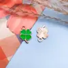 Venta Caliente Transfronteriza Mezcla de 4 Colores Trébol de Cuatro Hojas de la Suerte Colgante de Aleación con Goteo de Aceite Accesorios Colgante de Trébol de Cuatro Hojas Hecho a Mano DIY