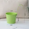 Maceta colgante de metal grande personalizada tipo cubo para barandillas de balcones interiores, maceta colgante sin agujeros para suculentas y plantas verdes, maceta colgante de pared