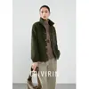 Elegante y Cálida Chaqueta Verde Oscuro de Forro Polar de Partículas con Cuello Alto y Mangas Largas para Mujer, Nuevo Top de Moda Casual para Otoño e Invierno 2026