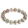 Pulsera de Bolas Redondas Fantasma Rojo y Verde Natural de Cristal Hongchu, Pulsera Fantasma Verde Tazón del Tesoro, Venta al por Mayor de Cuentas Sueltas