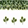 Accesorios de hojas de planta y flor artificiales, hoja de Navidad de tres puntas, accesorios de hojas decorativas para enredadera de flor de manualidad navideña