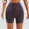 Shorts de una sola pieza sin costuras de cintura alta, para fitness, con estampado de leopardo, secado rápido, moldeadores de glúteos, ropa exterior, shorts de tres puntos