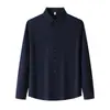Camisa Manga Longa Sem Costura Business Casual Cor Sólida Toque de Luxo Top Outono Novo Alta Elasticidade Sem Amassar Antirrugas Camisa