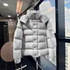 25 Invierno Mengjia Maya Blanco Mate Plumón de Pato Unisex Chaqueta de Plumón de Moda para Pareja Abrigo Cálido con Capucha