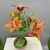 Simulação 3D pano macio 7 pequeno lírio sentir lírio flor artificial casa flor decorações ornamentos flor