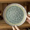 Prato de Cerâmica com Esmalte Rachado Gelo Retrô Prato de Jantar Especial de Alto Valor Prato de Louça Redondo Doméstico Prato de Salada Prato de Café da Manhã Utensílios de Mesa