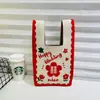 Procesamiento Personalizado y Venta al por Mayor de Bolsos Tejidos para Bodas, Bolsas de Regalo para Bodas con Palabras Felices, Bolsos de Mano Casuales, Bolsas de Regalo Tipo Cubo
