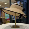 Sombrero de Paja Estilo Jiang Yan para Mujer, Sombrilla de Playa de Verano, Protección UV, Sombrero de Sol Abierto Tejido de Paja, Nuevo Modelo 2026