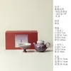 Design de interiores pintado à mão por Ino Kiyomatsu com motivos de glicínia, um conjunto de chá kung fu de alta qualidade para uma pessoa beber de uma chaleira e uma xícara