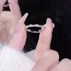 Anel Diamante Quebrado Banhado a Prata Design Nicho High-end 2023 Novo Alto Valor Simples Elegante Ajustável Presente