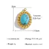 Design de Borda Colorida em Pedra Natural Estilo Francês Pingente Artesanal DIY Versátil Acessórios de Joias da Moda Banhados a Ouro 18K Venda por Atacado