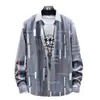 Camisa Masculina Manga Longa Moda Slim-fit Juventude Camisa Primavera e Outono Casual Listrado Negócios High-end Sense Top