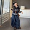 Conjunto de Suéter para Meninas Outono 2025 Novo Moda Infantil Coreana Conjunto de Duas Peças Crianças de Tamanho Médio e Grande Roupas de Outono para Crianças