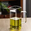 Jarra de cristal para infusión, infusor de té verde, filtro con forma de media luna, jarra integrada, separador de té, tetera, olla para preparar té, servir té, ceremonia del té