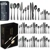 Conjunto de Talheres de Aço Inoxidável Transfronteiriço Amazon para 8 Pessoas Faca Garfo Colher Conjunto de 53 Peças Colher Garfo Comum de Restaurante Ocidental Faca de Bife