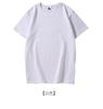 Playera de manga corta con cuello redondo 200g Algodón de Xinjiang color sólido manga corta primavera y otoño camiseta básica negra y blanca para hombre y mujer amantes mayoreo
