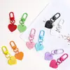 Cor de Doces DIY Metal Pintura Assada Coração Chaveiro Colorido Fofo Fresco Pêssego Coração Pingente Acessórios Atacado