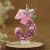 Nuevas Velas Digitales Creativas Hechas a Mano Velas para Pastel de Cumpleaños Velas Transfronterizas Corona Rosa Velas Decorativas Empaquetadas Individualmente