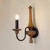 [Transfronterizo] Lámpara de Restaurante, Nuevo Candelabro Retro, Luminaria de Madera Maciza, Estilo Vela, Estilo Country Francés, Sala de Estar, Casa de Huéspedes, Estilo Americano de Alta Gama