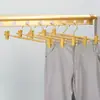 Colgador de Pantalones de Aleación de Aluminio Sin Costuras Antideslizante con Pinzas para Pantalones Aluminio Espacial para el Hogar Secado Húmedo y Seco Clip Multifuncional para Lencería