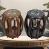 Taburete de madera maciza guzheng taburete redondo taburete de tambor taburete de mesa de comedor chino varios estilos mesa de té taburete pequeño bajo fuerte y duradero estampado