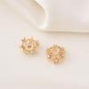 Chapado en Cobre Oro de 14K Zirconio Estrella de Cinco Puntas Toray Hecho a Mano DIY Pulsera Cuentas Sombrero Flor Grande Accesorios de Joyería Cuentas Material Toray