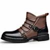 Novedad de Otoño Botas Martin Estilo Británico Botines Vintage Cremallera Lateral Forro de Lana Cálidos Botas Chelsea Botas Moteras Hombre