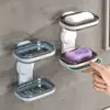 Caixa de sabonete de parede para banheiro doméstico, sem furos, camada única e dupla, com drenagem, prateleira para sabonete, banheiro, vaso sanitário