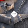 Envio internacional disponível: Novo Suéter Cardigan com Zíper Outono e Inverno para Homens, Estilo Coreano, Moderno e Elegante, Cor Sólida, Tricô com Gola Alta